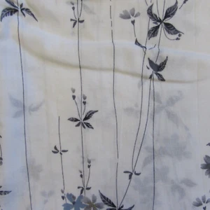 Floral Fabric By Yard Tiny Blue Gray Flowers on White Cotton BTYx 42 - Picture 1 of 6