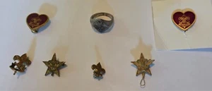 BOY SCOUTS OF AMERICA Vintage Rang Pins & Sterling Silber Jungtier Pfadfinder Ring Größe 5 - Bild 1 von 4