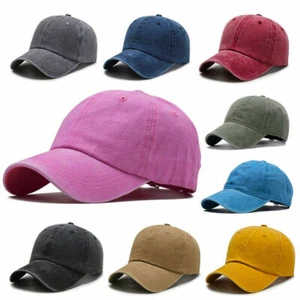 Jeans Washed Denim Baseball Basecap Cap Kappe 100% Baumwolle Unisex Herren Damen - Bild 1 von 19