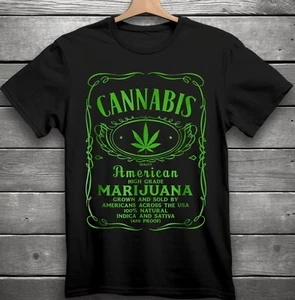 Cannabis American High Grade Marijuana Black/White T-Shirt S-3XL - Picture 1 of 13