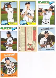 2018 Topps Archives Tampa Bay Rays Master Team Set mit Schnappschüssen & Einsätzen (7) - Bild 1 von 1
