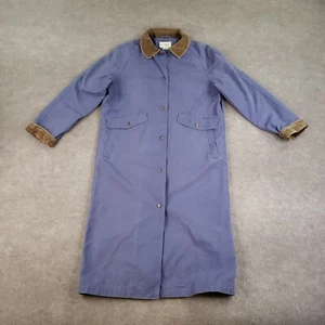 Vtg LL Bean Trench Chore Jacket Womens Small Petite Purple Aztec Flannel Liner - Picture 1 of 14