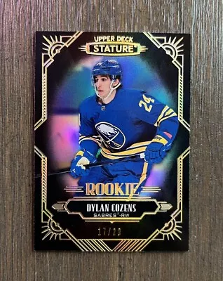 2020-21 Upper Deck Stature Dylan Cozens Rookie Black /20 SP Buffalo Sabres #135 - Image 1 of 2