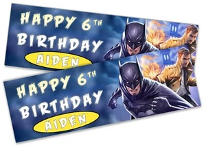 x2 Personalisierte Geburtstagsbanner Batman Design Kinder Kids Party Deko 3 - Bild 1 von 4