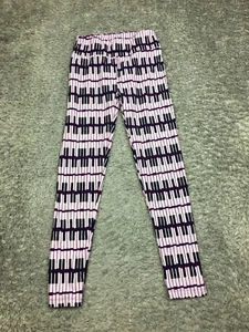 Lularoe Leggings Womens One Size Purple Piano Key Design Stretchy - Picture 1 of 12