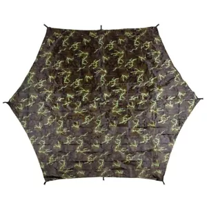 Outdoor Waterproof Tarpaulin, "Hexagon-Tarp" PU-coated 3,4x3,1m - M95 Czech Camo - Picture 1 of 4