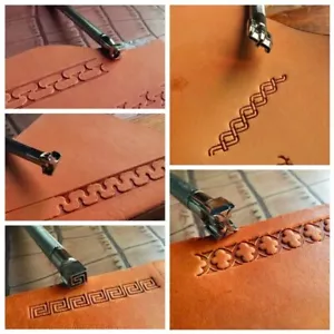 Strumento per intaglio cuoio goffratura timbro acciaio fai da te bordo incisione stampo artigianale - Foto 1 di 11