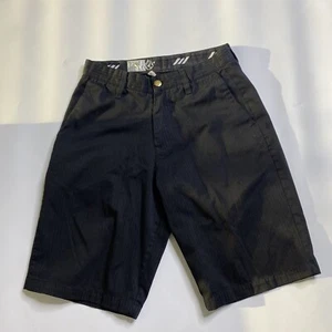 Volcom Men’s Casual Shorts Size 28 Color Black With Stripes Poly/Cotton - Picture 1 of 7