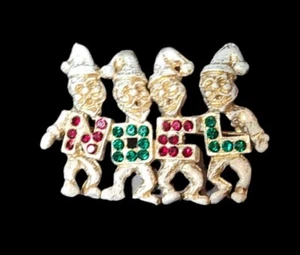 PIN BROCHE NAVIDAD VINTAGE Estate, raro dodds, elfos cantores, noel (k) - Imagen 1 de 6