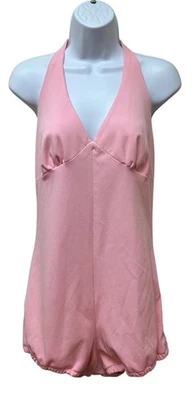 Traje de baño vintage retro hecho a mano rosa pin up de una pieza talla XL Foto 1 de 4