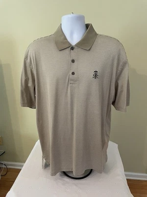 Camisa Polo de Golf Ashworth Para Hombre Talla L Beige y Marfil Rayas: CC Of Farmington CT Foto 1 de 4