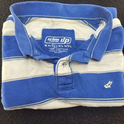 Camisa Polo Urban Pipeline Niños Azul Blanco Rayas Manga Corta Talla Grande Foto 1 de 4