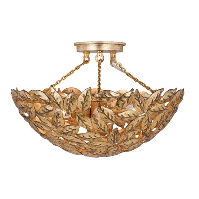 Used Visual Comfort Studio Collection AF1173ADB Kelan-3 Light Semi-Flush Mount - Image 1 of 4