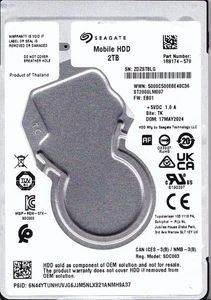 ST2000LM007 p/n: 1R8174-570 s/n: ZDZ f/w: EB01 TK MAY/2024 2TB SATA 2.5" SEAGATE - Afbeelding 1 van 5