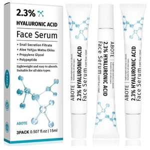 Hyaluronic Acid Serum For Face, Moisturizing, Anti-Aging Anti-Wrinkle 3-Pack - Picture 1 of 8