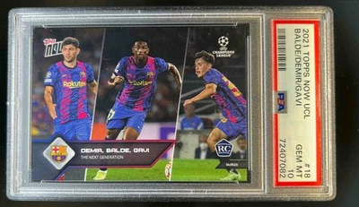 2021 Topps Now UEFA Demir Balde Gavi RC Rookie #018 Barcelona PSA 10 - Image 1 of 2