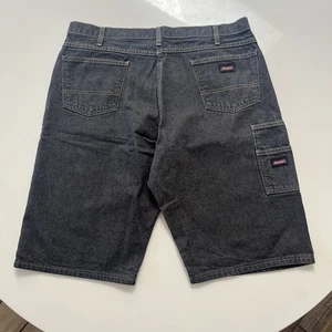 Vintage Dickies Loose Fit Carpenter Denim Shorts Jorts Herren 38 schwarz Skater Grunge - Bild 1 von 5