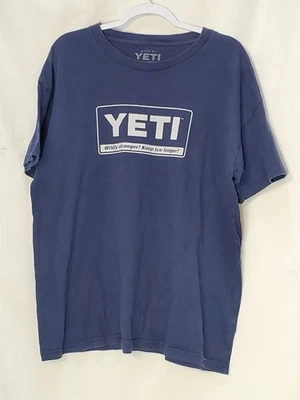 Camiseta Yeti Adulto Talla XL Azul Gráfico Logo Manga Corta Cuello Redondo Pullover Foto 1 de 4