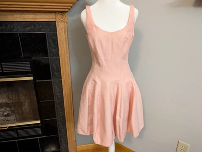 Nuevo Vestido Halston Heritage Rosa Lotus Mezcla Algodón Seda Para Mujer Talla 4 Foto 1 de 4