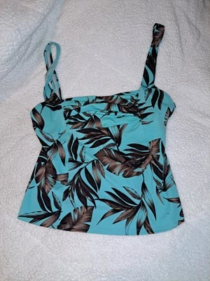 Caribbean Joe Tankini Swim Top EE. UU. 13 Uk18 Foto 1 de 4