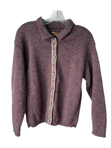 Fine Women Apparel Alps Wool Blend Sweater Long sleeve Collared Sz S Plum Purple - Picture 1 of 13