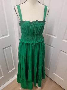ROBE MAXI J CREW EN KELLY BRILLANTE "VERTE ÉMERAUDE" taille MOYENNE neuve avec étiquette - Photo 1/12