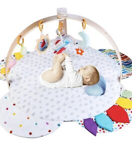 Wooden Baby Play Gym With Play Mat For Newborns & Toddlers