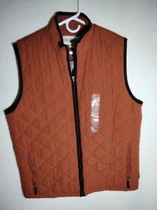 Field & Stream Mens Puffer Vest Size Medium Rust Color Zipper Closures New - Picture 1 of 3