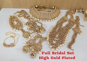 Joyería india Bollywood Boda Conjunto Completo de Novia Étnico Enchapado en Oro Dulhan Set - Imagen 1 de 1
