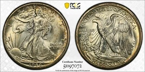 PCGS MS66+ 1944-D Walking Liberty Half Dollar Plus - Bild 1 von 3