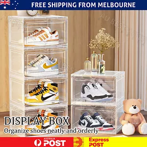 Premium Sneaker Shoe Box Clear Display Case Plastic Stackable Magnetic AU - Picture 1 of 11