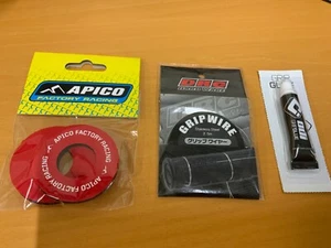 Apico Grip Donuts Red with Grip wire and Grip Glue Mx Motox Combo - Picture 1 of 4