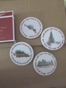 National Lampoons Christmas Vacation Cork Back Coaster Set Of 4 Pottery Barn NIP - Picture 1 of 9