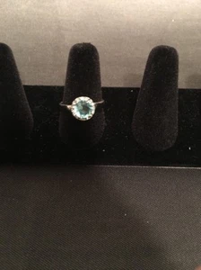 New Cubic Zirconia Turquoise Fashion Ring Size 8 - Picture 1 of 6