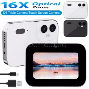 4K HD Digital Camera 16X Zoom Triple Lens Touch Screen Video Music Playback - Picture 1 of 30