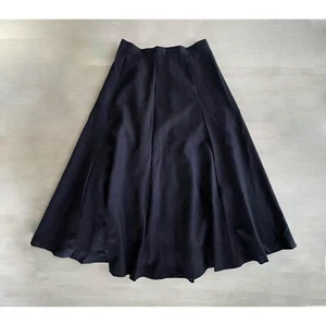 Falda de Lana Vintage, Azul Oscuro Línea A Estilo Columpio Cintura Alta Jazz Dama Años 80 Midi - Imagen 1 de 8