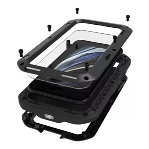 Custodia protettiva vetro gorilla impermeabile metallo Love Mei custodia per iPhone 7/8/SE 2020 - Foto 1 di 18