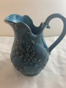 Made In Japan, Fruit Covered, Small, Blue, Rare Juice Pitcher. Preowned Vintage - Picture 1 of 12