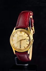 Avia de Luxe vergoldete Herren Automatikuhr (Vintage) -- funktioniert, Ø34mm Gehäuse - Bild 1 von 8