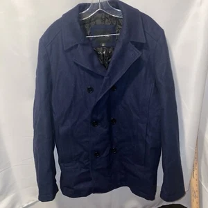 STRUCTURE WOOL BLEND BLUE PEACOAT - SIZE M - Picture 1 of 9