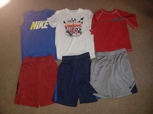 Mixed Lot of 6 Boys Clothes, 3 Shorts and 3 Shirts, Size Large  - Picture 1 of 24