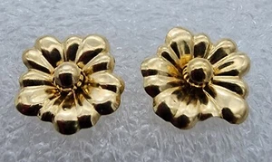 14k .585 Gold 2 Part Blossom Jacket Post Stud Earrings Au 2304 - Picture 1 of 8