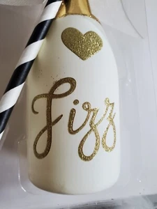 Cynthia Rowley Christmas Ornament Champagne Bottle Blown Glass Holiday Bow Fizz - Picture 1 of 9