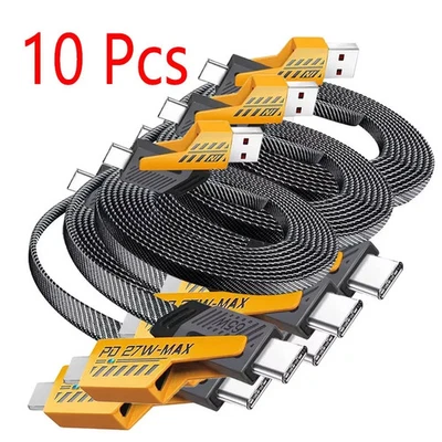 4-in-1 USB C Cable 6ft 60W Fast Charging For iPhone Samsung iPad wholesale - Image 1 of 4