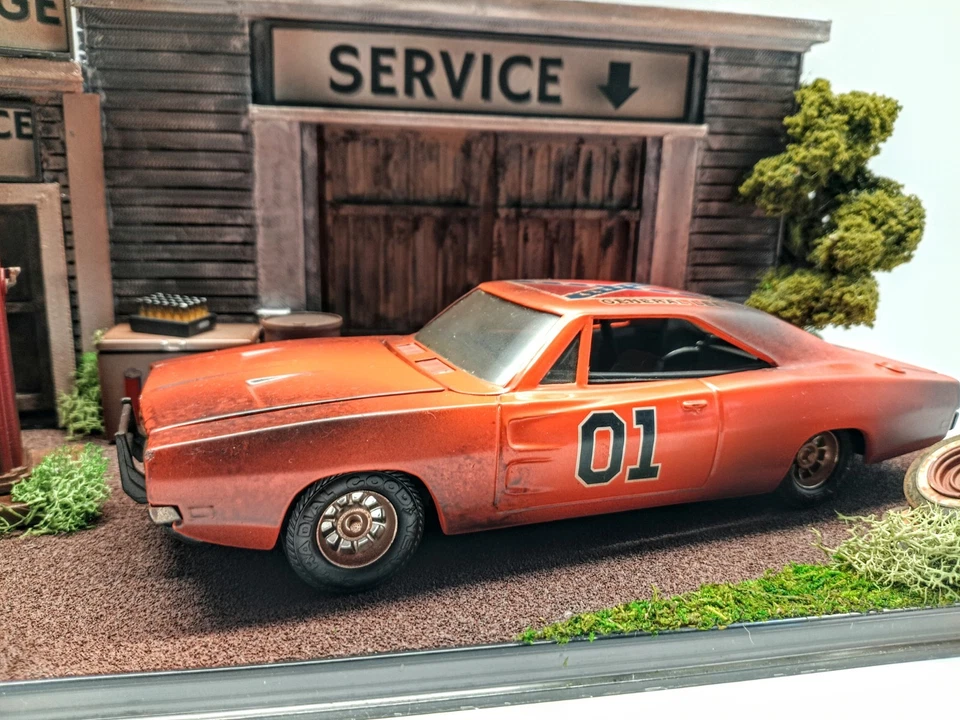 GENERAL LEE- DUKES OF HAZZARD 收藏品 定制 Diorama 展示 1/25 压铸 — 第 1/4 张图片