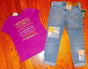 POLO RALPH LAUREN AUTHENTIC GIRLS ORIGINAL BRAND NEW 2Pc JEANS SET Size 4, NWT - Picture 1 of 13