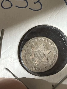 1853 three cent silver - Picture 1 of 5