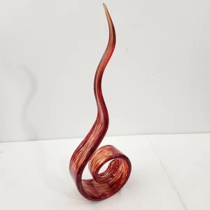 Mundgeblasenes Glas tanzende rote Flamme Handskulptur 23" hoch Murano-Stil - Bild 1 von 14