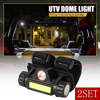 2PCS Roll Bar Mount Light Dome LED Light for UTV ATV Polaris RZR Golf Cart EOB - Image 1 of 4