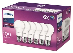 6 Pk Philips LED Frosted E27 Edison Screw 100w Warm White Light Bulb Lamp 1521lm - Picture 1 of 3